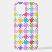 Hahnentrittmuster Multicolor+White Big Pattern iPhone Hülle (Rückseite)