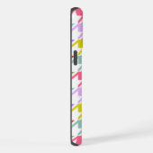 Hahnentrittmuster Multicolor+White Big Pattern iPhone Hülle (Rechte Seite)