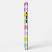 Hahnentrittmuster Multicolor+White Big Pattern iPhone Hülle (Linke Seite)