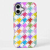 Hahnentrittmuster Multicolor+White Big Pattern iPhone Hülle (Rückseite)