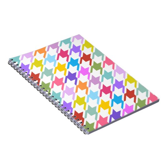 Hahnentrittmuster Multicolor+White Big Pattern Notizblock (Rechte Seite)