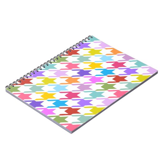Hahnentrittmuster Multicolor+White Big Pattern Notizblock (Linke Seite)