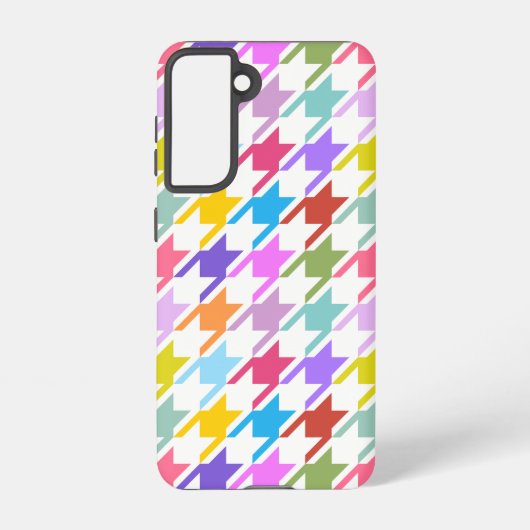 Hahnentrittmuster Multicolor+White Big Pattern Samsung Galaxy Hülle (Rückseite)