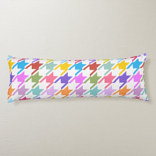 Hahnentrittmuster Multicolor+White Big Pattern Seitenschläferkissen (Rückseite)