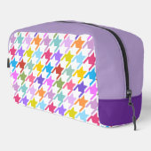 Hahnentrittmuster Multicolor+White Big Pattern Waschbeutel (Rechte Ecke)