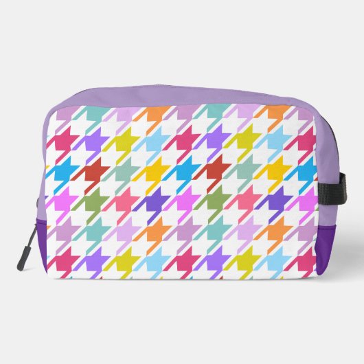 Hahnentrittmuster Multicolor+White Big Pattern Waschbeutel (Rückseite)