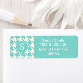 Hahnentrittmuster-Muster Aqua Blau und Weiß (Insitu)