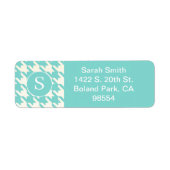 Hahnentrittmuster-Muster Aqua Blau und Weiß (Vorne)