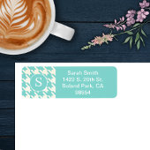 Hahnentrittmuster-Muster Aqua Blau und Weiß