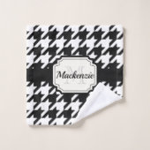 Hahnentrittmuster Muster Badhandtuch Set (Waschlappen)