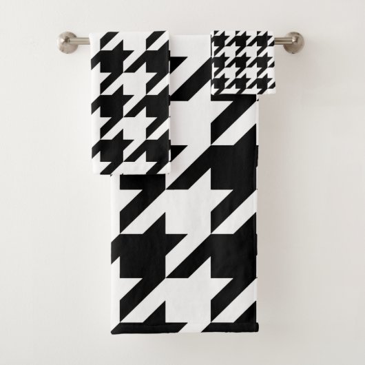 Hahnentrittmuster-Muster Badhandtuch Set (Insitu)