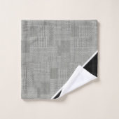 Hahnentrittmuster Muster Elegante Monogramm Badhandtuch Set (Waschlappen)