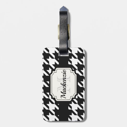 Hahnentrittmuster Muster Gepäckanhänger (Rückseite vertikal)