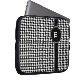 Hahnentrittmuster Muster mit Monogramm Laptopschutzhülle (Vorne Rechts)