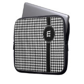 Hahnentrittmuster Muster mit Monogramm Laptopschutzhülle (Vorderseite Links)