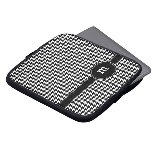 Hahnentrittmuster Muster mit Monogramm Laptopschutzhülle (Vorne Oben)