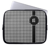 Hahnentrittmuster Muster mit Monogramm Laptopschutzhülle (Vorderseite)