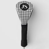 Hahnentrittmuster Muster Mit Monogramm Schwarz-wei Golf Headcover (Vorderseite)