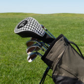 Hahnentrittmuster Muster Mit Monogramm Schwarz-wei Golf Headcover (In SItu)