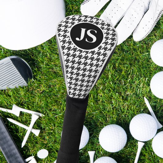 Hahnentrittmuster Muster Mit Monogramm Schwarz-wei Golf Headcover