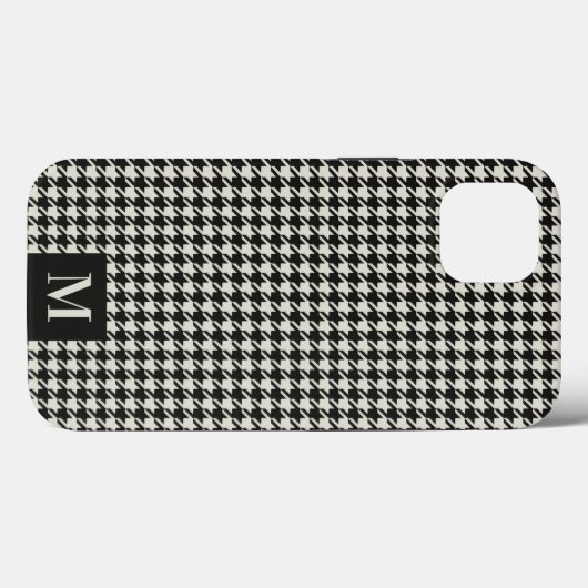 Hahnentrittmuster Muster Monogram iPhone Case (Rückseite (Horizontal))