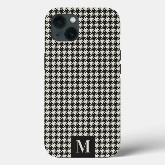 Hahnentrittmuster Muster Monogram iPhone Case (Rückseite)