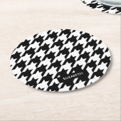 Hahnentrittmuster Muster Runder Pappuntersetzer (Angewinkelt)