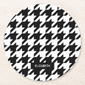 Hahnentrittmuster Muster Runder Pappuntersetzer (Vorderseite)