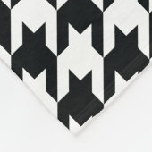 Hahnentrittmuster Muster Schwarz-weiß Fleecedecke (Ecke)