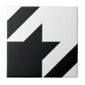 Hahnentrittmuster Muster Schwarz-weiß Fliese (Vorderseite)