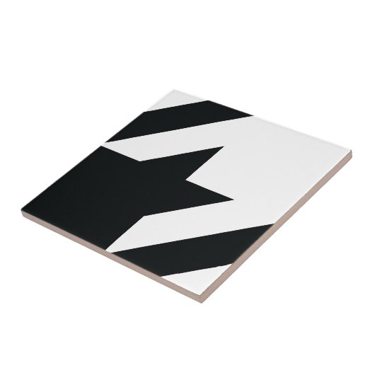 Hahnentrittmuster Muster Schwarz-weiß Fliese (Seite)