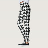 Hahnentrittmuster Muster Schwarz-weiß Leggings (Links)