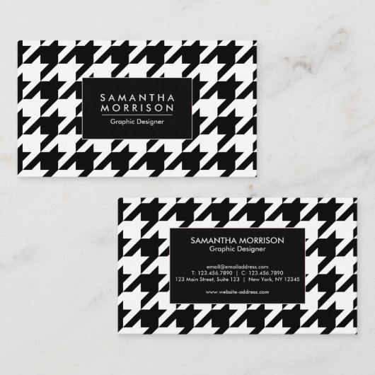 Hahnentrittmuster-Muster Visitenkarte (Vorne/Hinten)