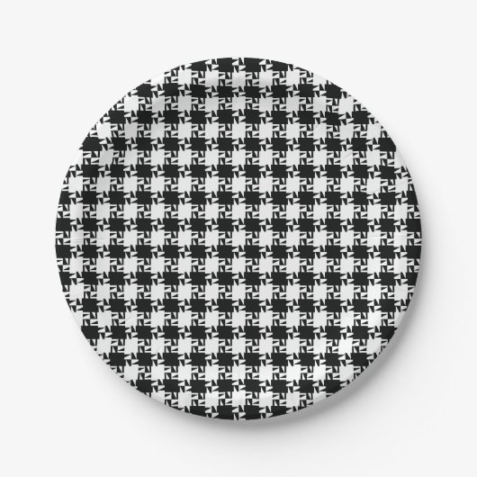 Hahnentrittmuster-Papierplatte Pappteller (Vorderseite)