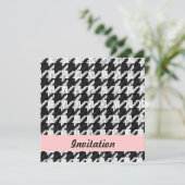 Hahnentrittmuster-Party Einladung (Stehend Vorderseite)