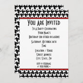 Hahnentrittmuster Party Einladung (Vorne/Hinten)