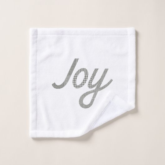 Hahnentrittmuster Pattern Joy Black and White Badhandtuch Set (Waschlappen)