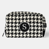 Hahnentrittmuster Pattern Schwarz & Weiß Toiletten Waschbeutel (Rückseite)