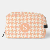 Hahnentrittmuster Peach Fuzz & White Toilettenbeut Waschbeutel (Rückseite)