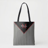Hahnentrittmuster personalisierter Totbeutel Tasche (Vorderseite)