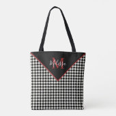 Hahnentrittmuster personalisierter Totbeutel Tasche (Rückseite)