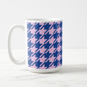 Hahnentrittmuster Pink+Blue Große Schrift Kaffeetasse