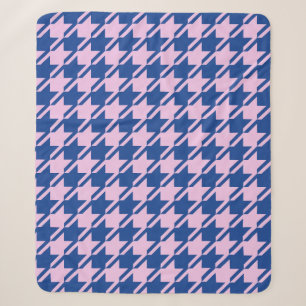 Hahnentrittmuster Pink+Blue Große Schrift Sherpadecke
