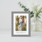 Hahnentrittmuster Rahmen Frohe Weihnachten schwarz (Stehend Vorderseite)