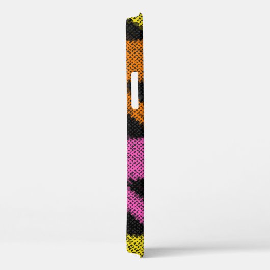 Hahnentrittmuster: raue Leinwand-Imitation. Case-Mate iPhone Hülle (Rückseite / Rechts)