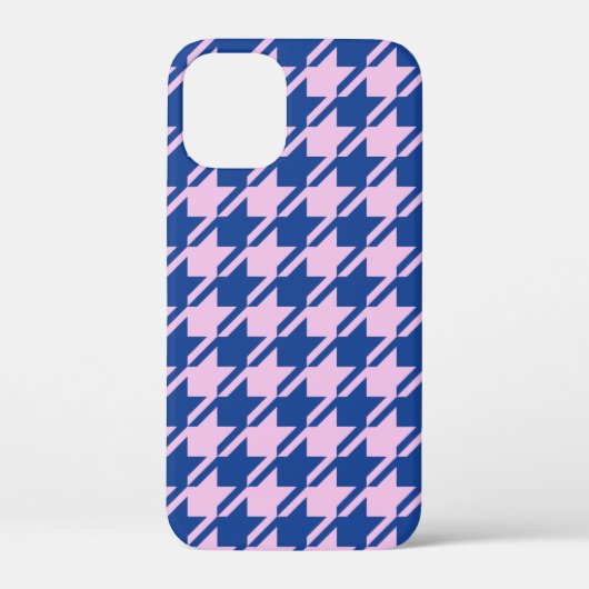 Hahnentrittmuster Rosa+Blau Muster Case-Mate iPhone Hülle (Rückseite)