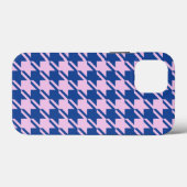 Hahnentrittmuster Rosa+Blau Muster Case-Mate iPhone Hülle (Rückseite (Horizontal))