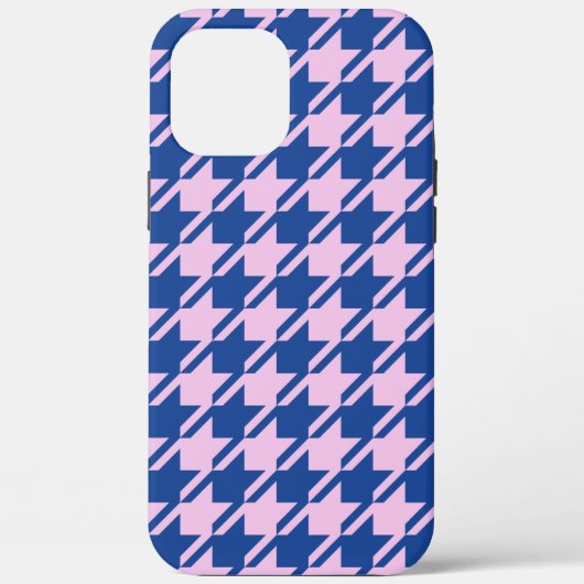Hahnentrittmuster Rosa+Blau Muster Case-Mate iPhone Hülle (Rückseite)