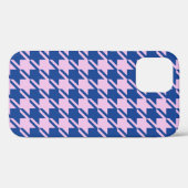 Hahnentrittmuster Rosa+Blau Muster Case-Mate iPhone Hülle (Rückseite (Horizontal))