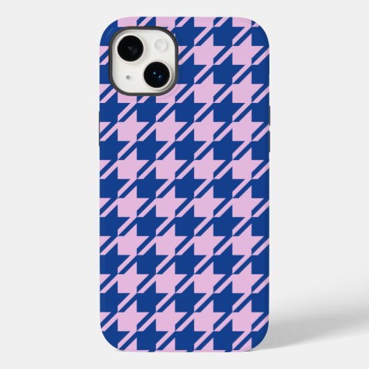 Hahnentrittmuster Rosa+Blau Muster Case-Mate iPhone Hülle (Rückseite)